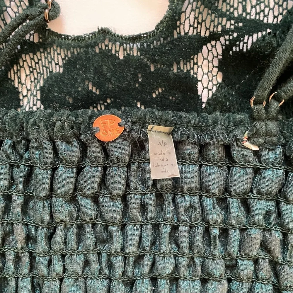Free‎ People FP One Flocked Velvet Lace Adella Bralette Small